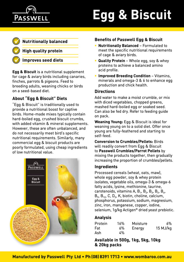 WFP Passwell Egg & Biscuit 10kg *