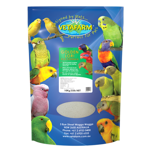 Vetafarm Golden Lori Rice Formula 10kg