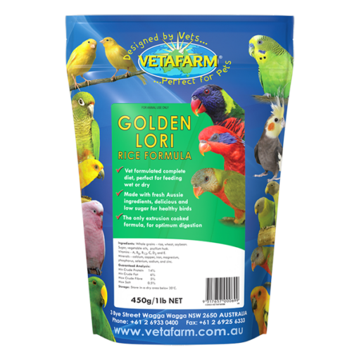 Vetafarm Golden Lori Rice Formula 450g