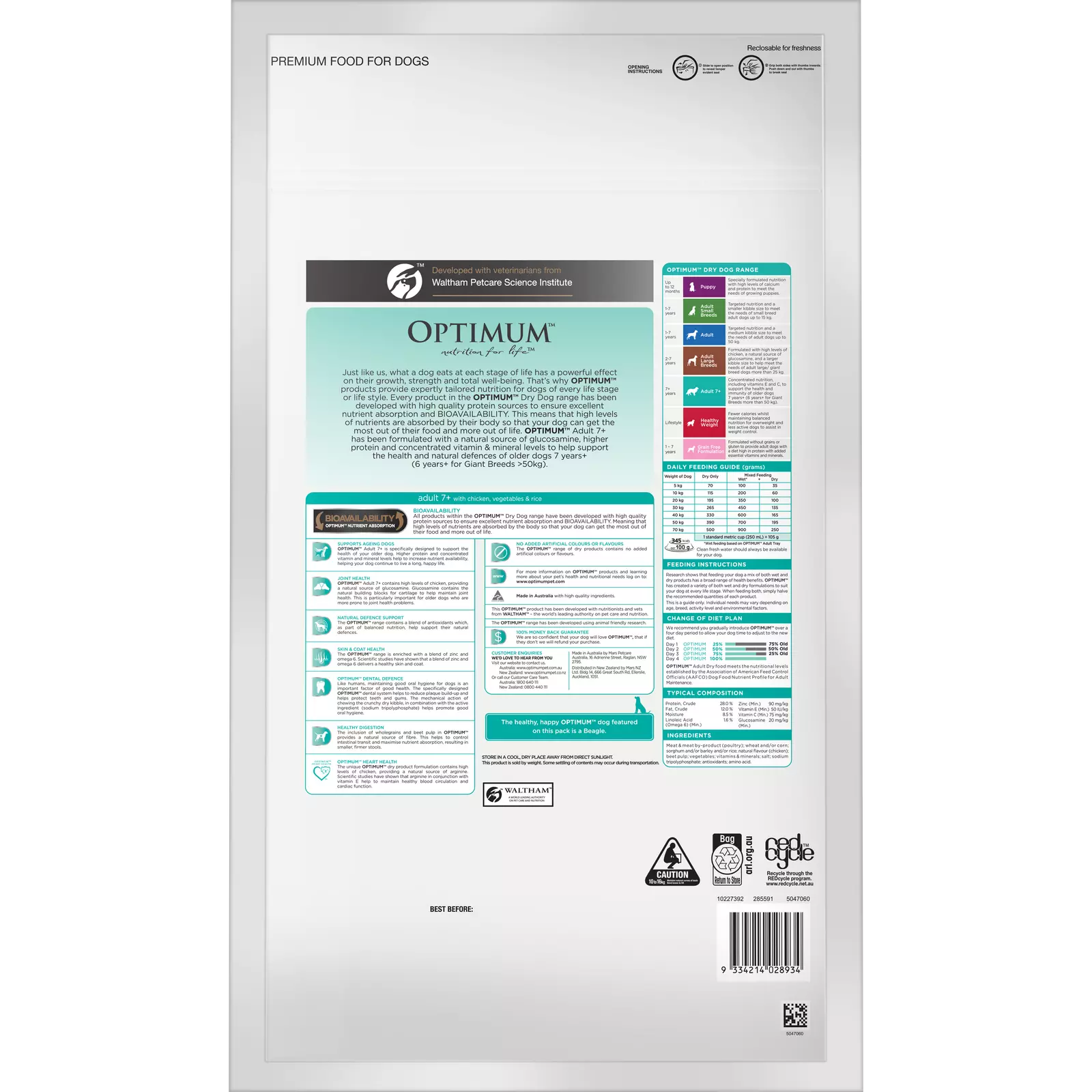 Optimum Dog Adt 7+ Ckn Veg Rice 13.5kg *