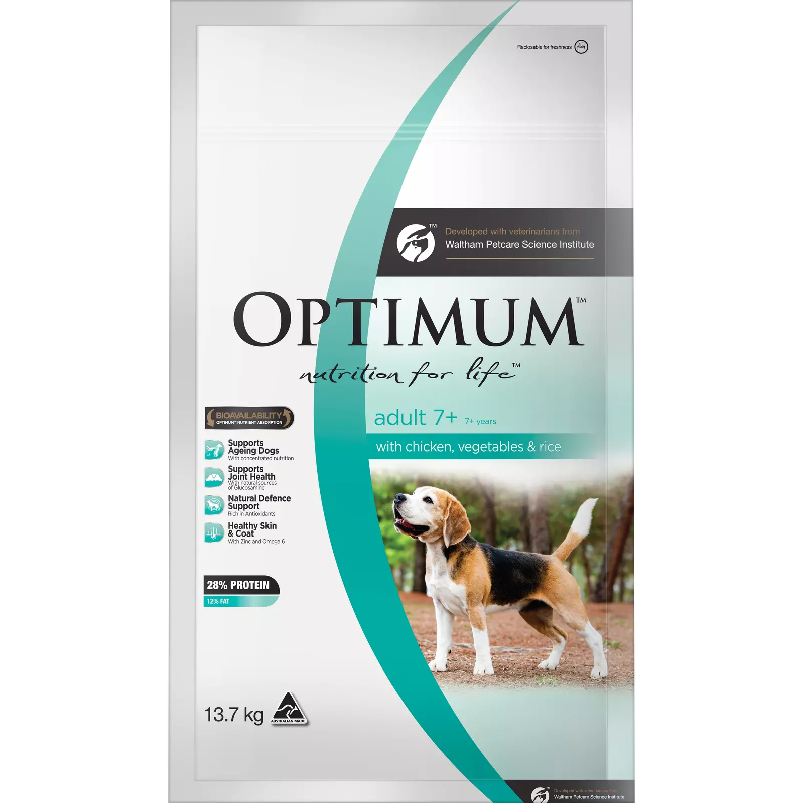 Optimum Dog Adt 7+ Ckn Veg Rice 13.5kg *