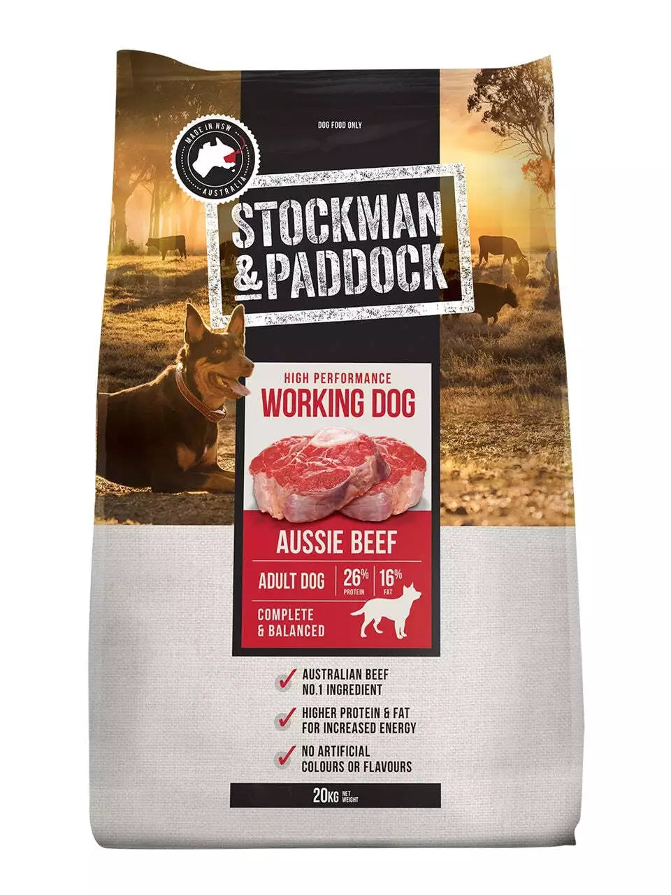 Stockman Paddock Working Dog Beef 20kg @