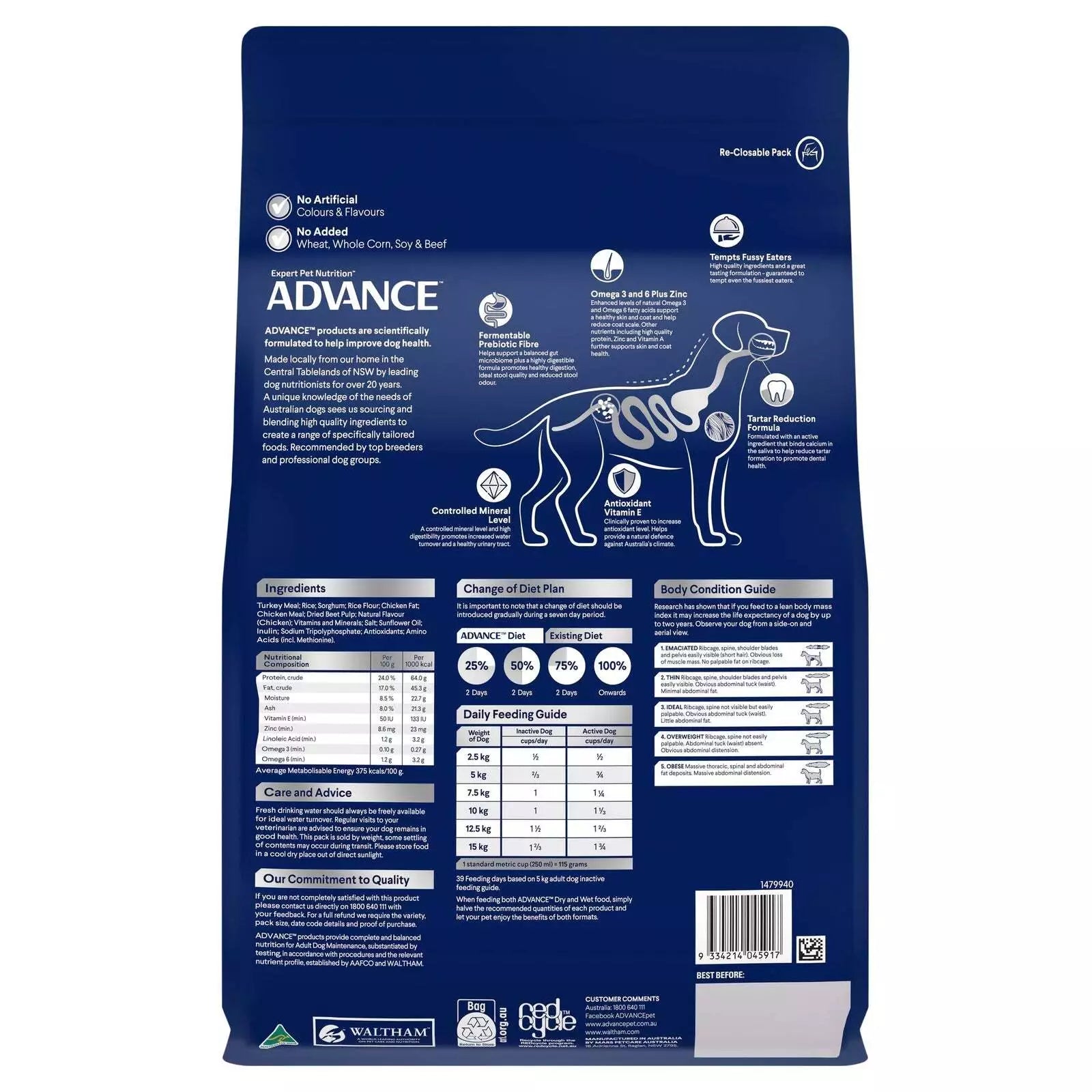 Adv Dog Adt Sml Brd Tky&R 8kg **