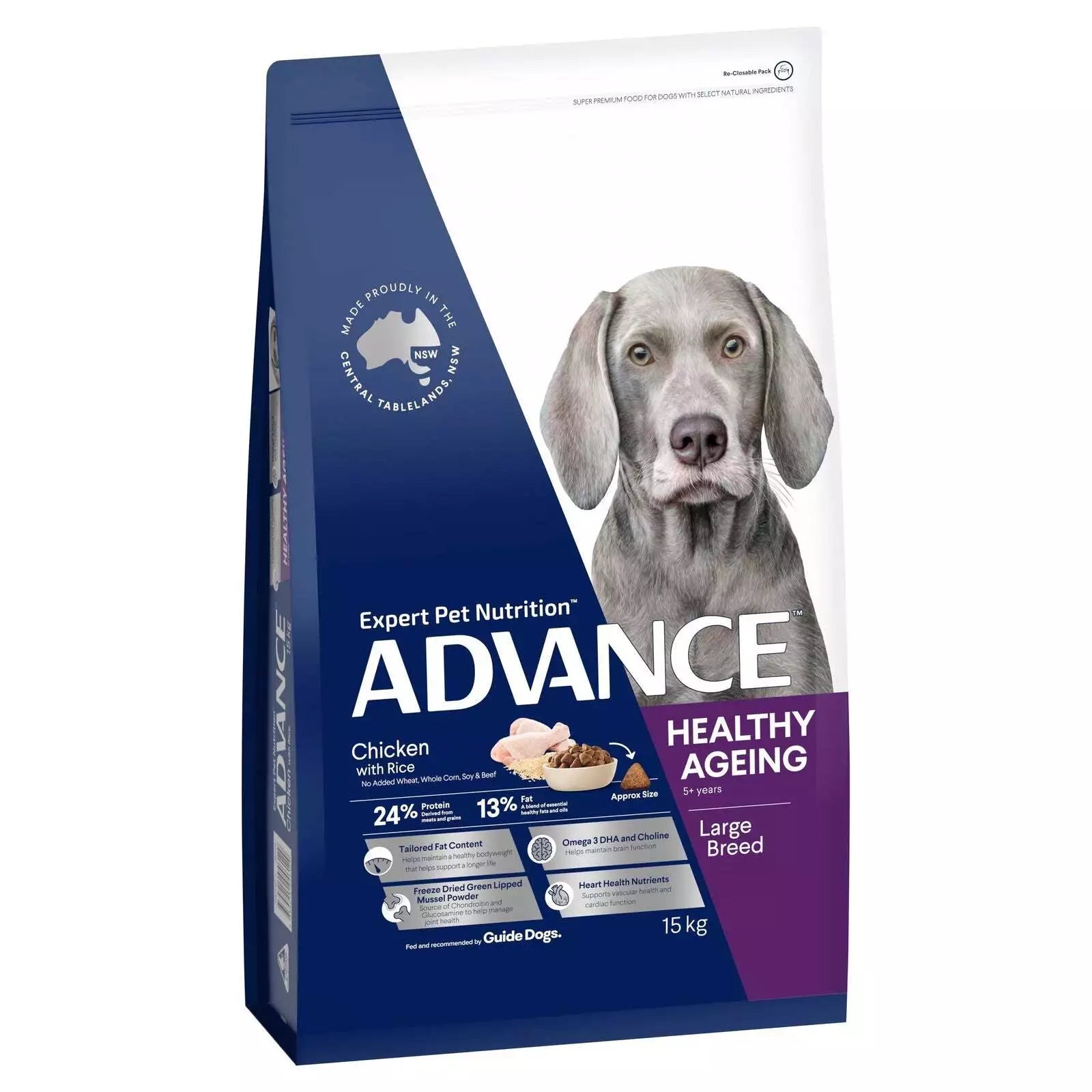 Adv Dog Lrg Brd Health Age Ckn&R 15kg **