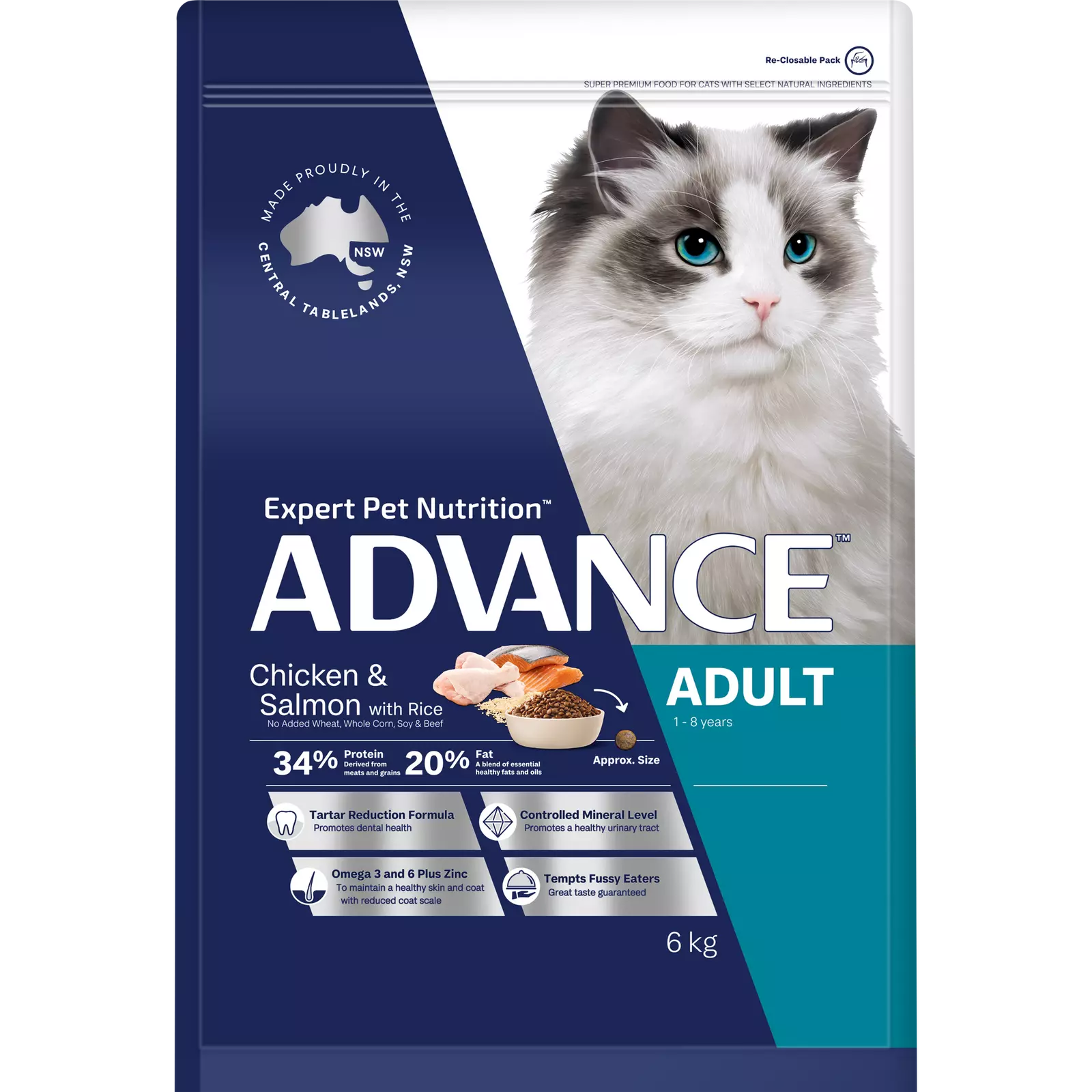 Adv Cat Adt Ckn&Smn 6kg **