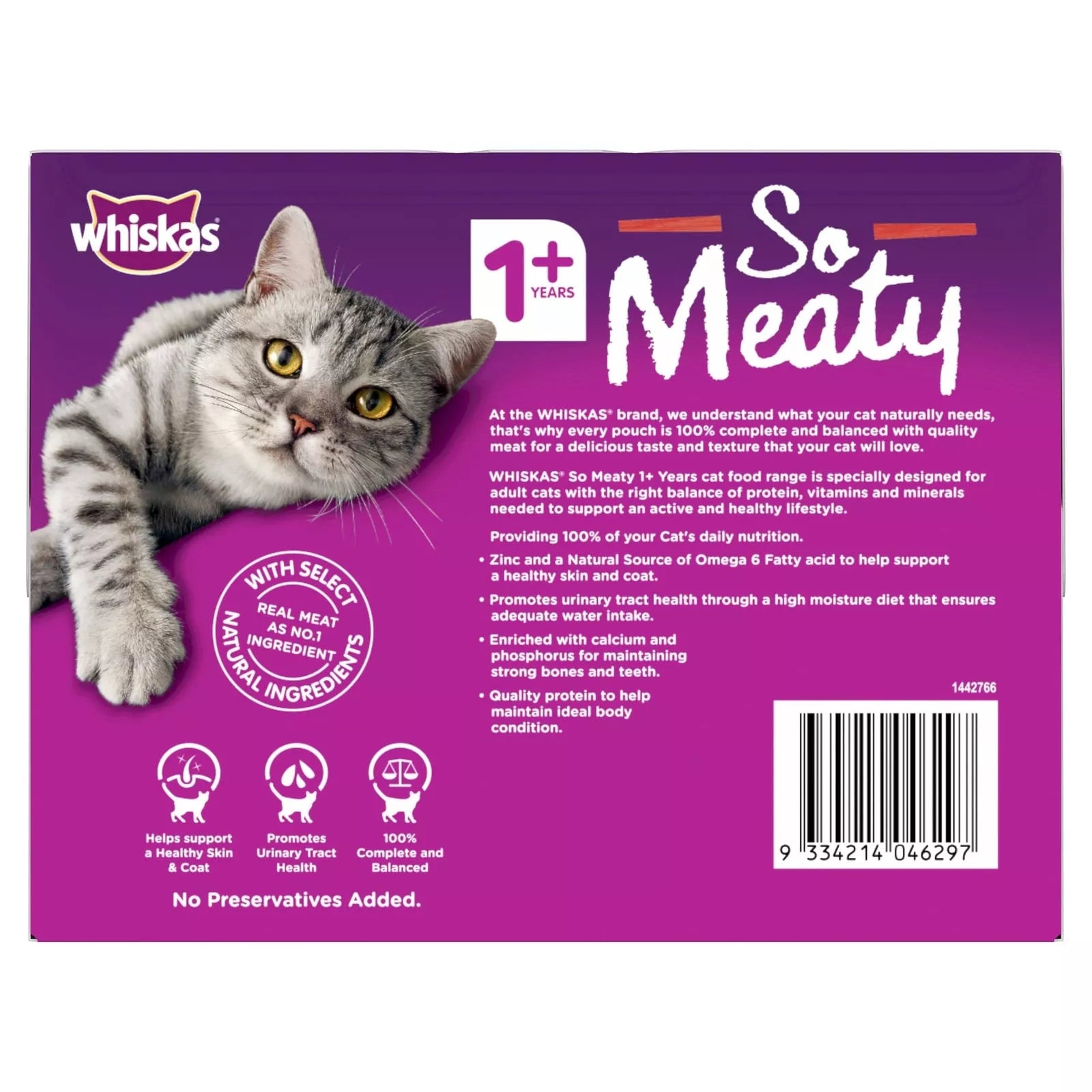 Whiskas Singles Pouch So Meaty 24x85gm *