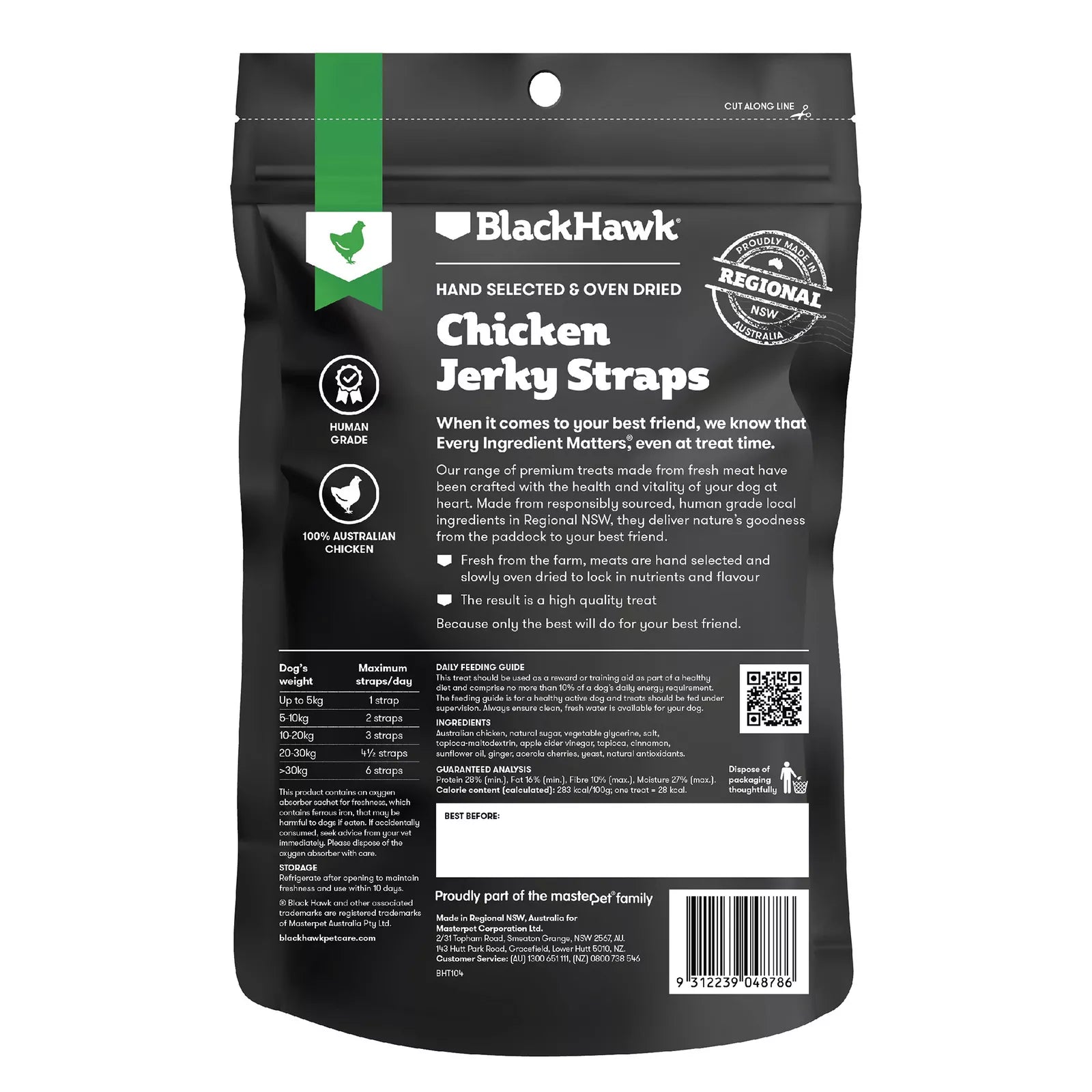 Blackhawk Dog Treats Ckn Straps 100g*