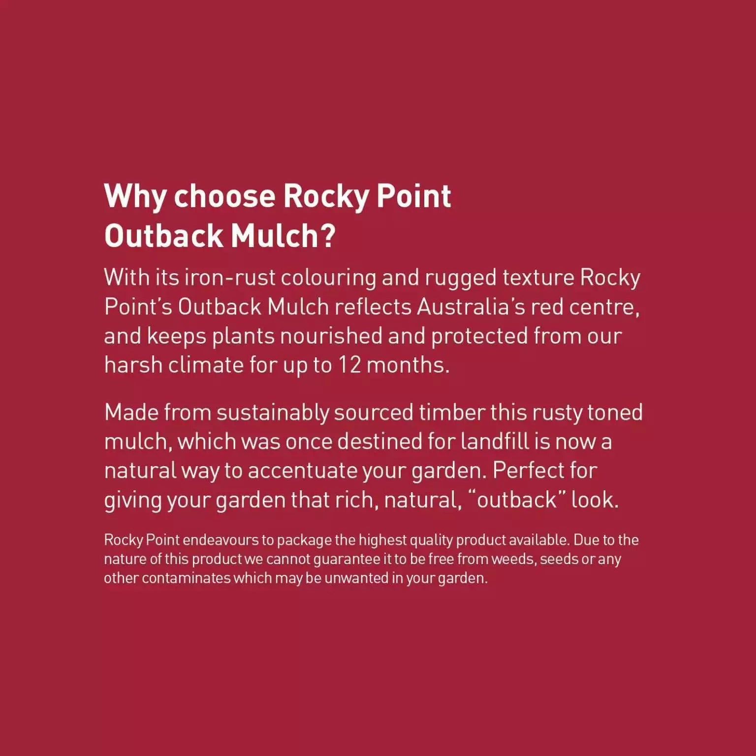 Rocky Point Outback Mulch 50lt(Syd/Tam)*