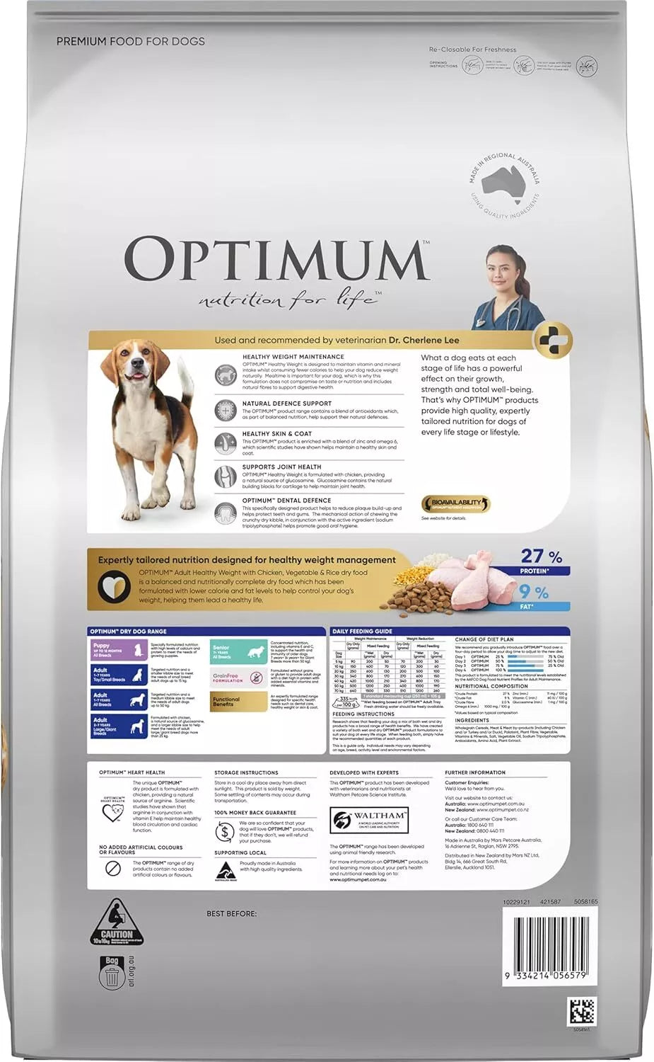 Optimum Dog Health Wght Ckn & Veg 13kg**