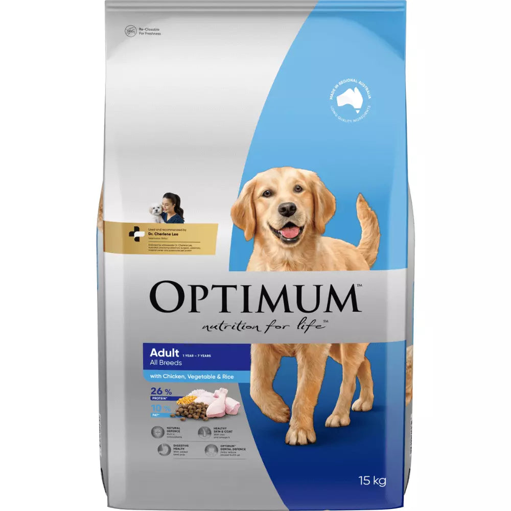 Optimum Dog Adult Ckn Veg Rice 15kg **