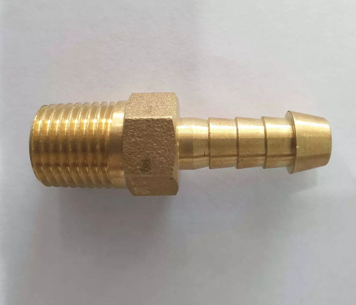 HOSE TAIL BRASS 3/8" HOSE x 1/4" BSPM